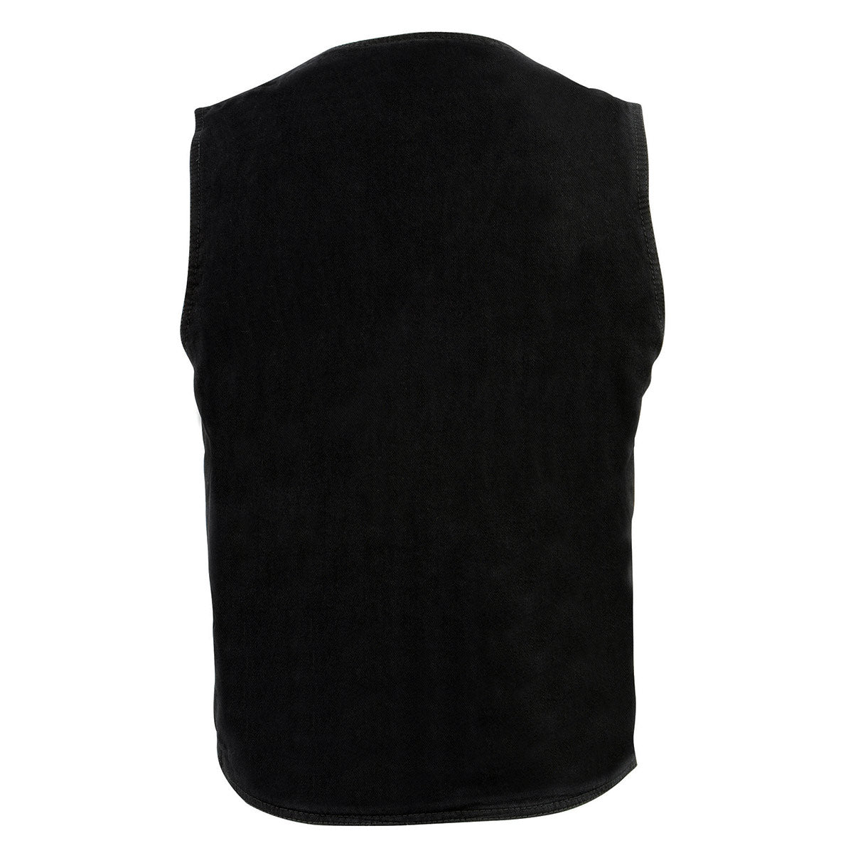 Milwaukee Leather DM1310 Men's Black Denim Classic Snap Front Biker Vest