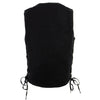 Milwaukee Leather DM1315 Men's Black Denim Classic Side Lace Snap Front Vest