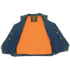 Milwaukee Leather DM1315 Men's Blue Denim Classic Side Lace Snap Front Vest