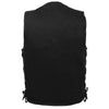 Milwaukee Performance DM1315 Men's Black Denim Classic Side Lace Snap Front Vest - Milwaukee Performance Mens Denim Vests
