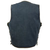 Milwaukee Performance DM1315 Men's Blue Denim Classic Side Lace Snap Front Vest - Milwaukee Performance Mens Denim Vests