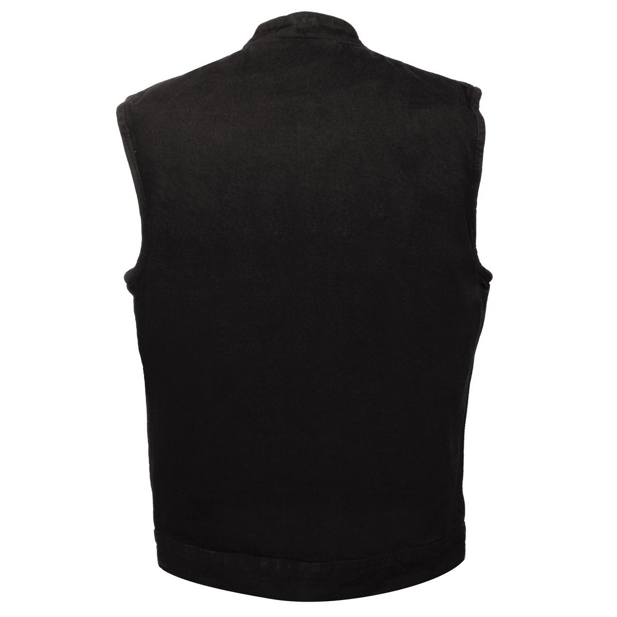 Milwaukee Performance DM2238 Men's Black Denim Snap Front Club Vest with Gun Pocket - Milwaukee Performance Mens Denim Vests