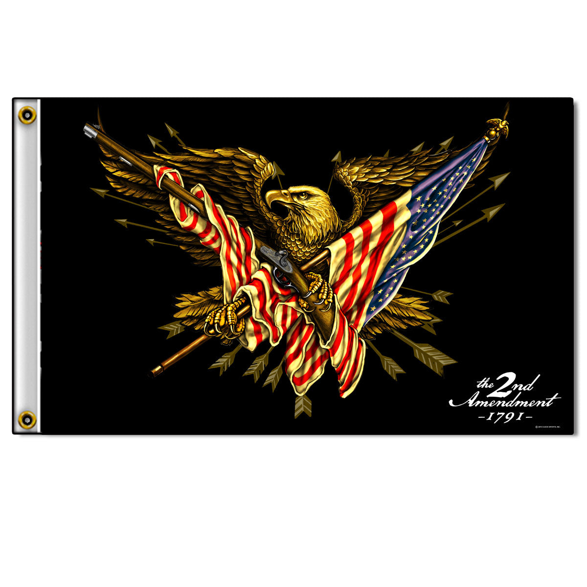 Hot Leathers FGA1058 2nd Amendment Eagle Flag