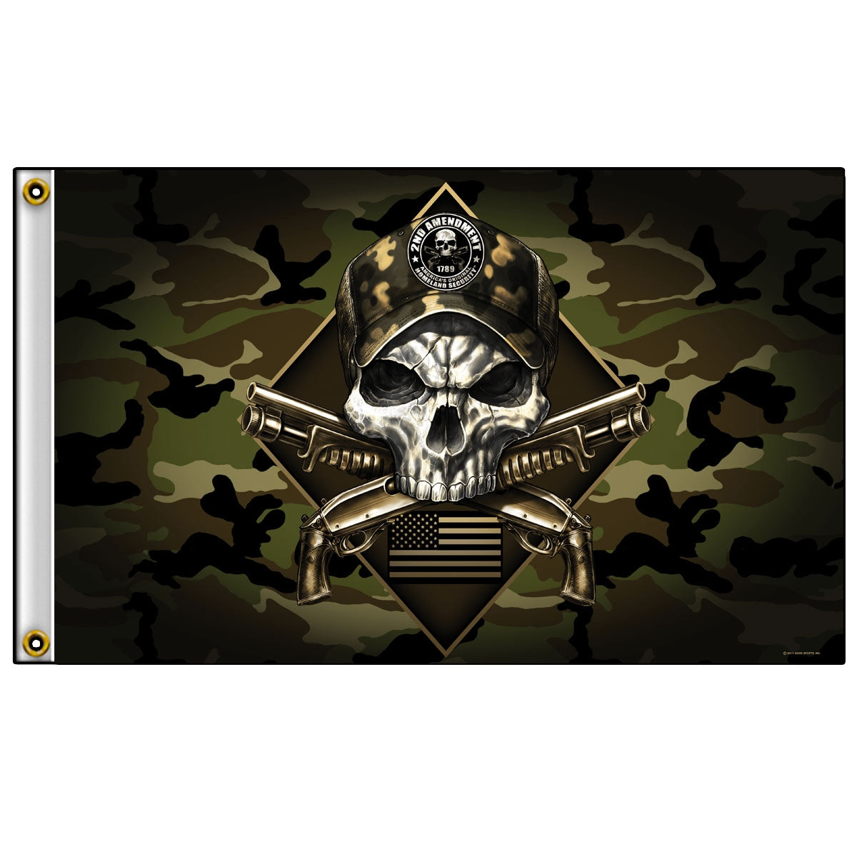 Hot Leathers FGA1072 Camo Skull Flag