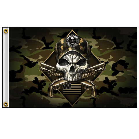 Hot Leathers FGA1072 Camo Skull Flag