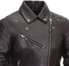 First Manufacturing FIL159NOCZ Women's Black Scarlett Motorcycle Leather Jacket