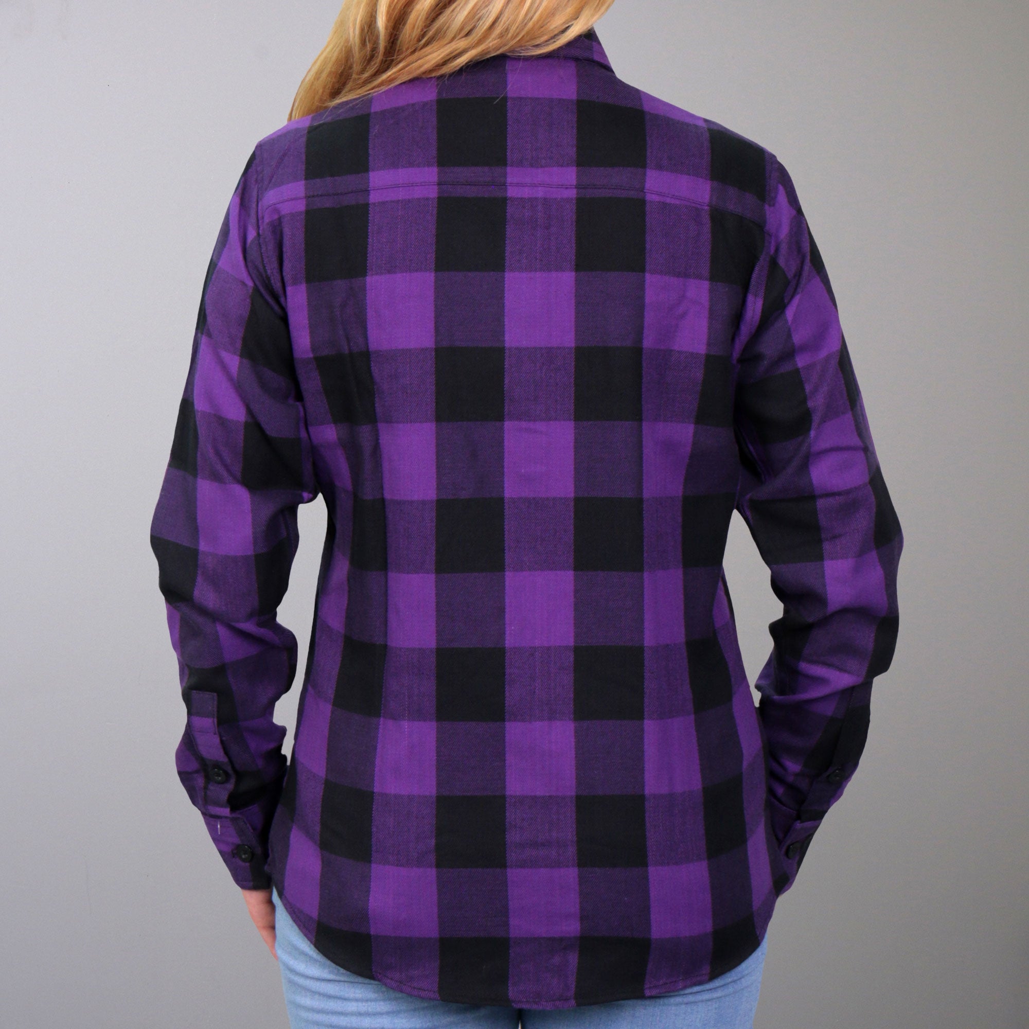 Purple and shop black plaid shirt
