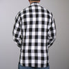 Hot Leathers FLM2004 Mens Black and White Long Sleeve Flannel Shirt