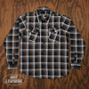 Hot Leathers FLM2008 Mens Brown Black and White Long Sleeve Flannel Shirt