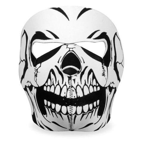 Hot Leathers FMA1012 Black and White Skull Neoprene Face Mask