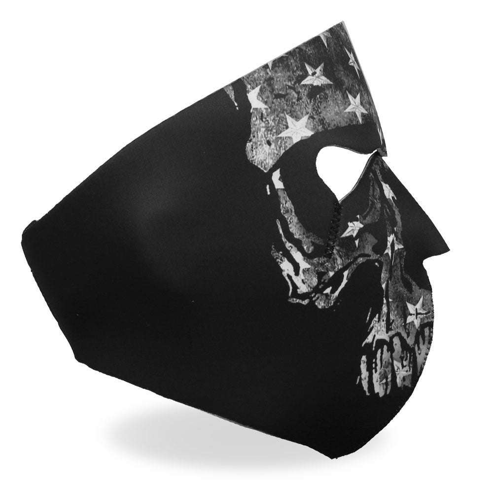 Hot Leathers FMA1034 Gray Skull Flag Face Mask