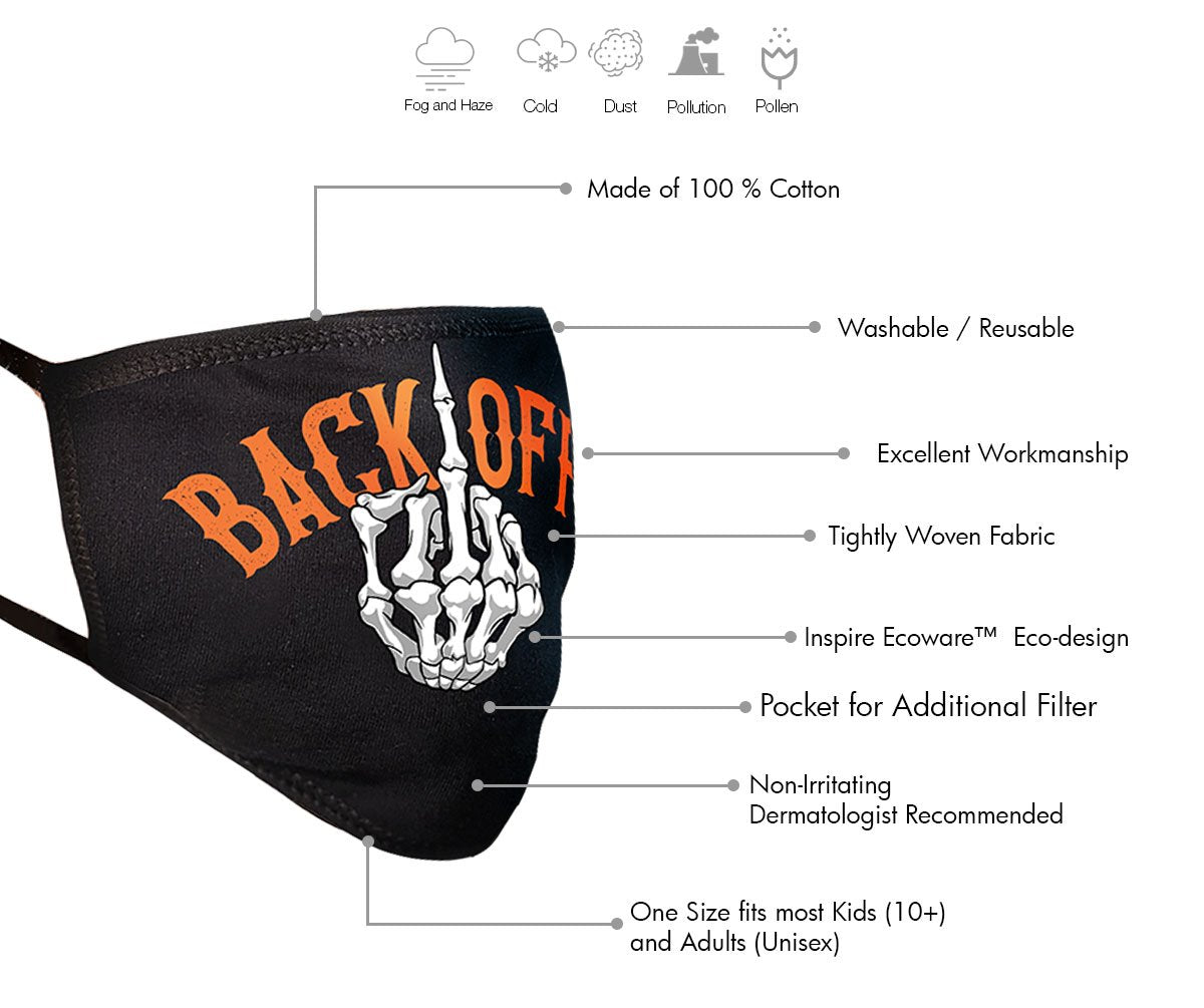 Milwaukee FMD1015 Men's 'The Flip' 100 % Cotton Protective Face Mask with Optional Filter Pocket
