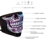 Milwaukee FMD1019 Ladies 'Sugar Skull' 100 % Cotton Protective Face Mask with Optional Filter Pocket