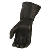 Milwaukee Leather Men's Gauntlet Motorcycle Hand Gloves-Black Deerskin Long Cuff Thermal Lined Gel Palm-G039