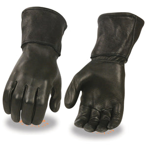 Milwaukee Leather G317 Men's Black Deerskin Leather Thermal Lined Gauntlet Gloves