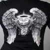 Hot Leathers GLD1040 Asphalt Angel Double Sided Print Full Cut Black T-Shirt
