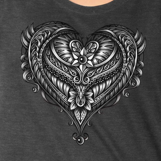 Hot Leathers Ornate Angel Wings Curvy Plus Size Ladies T-Shirt GLD1507
