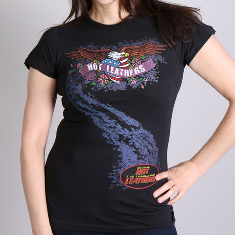 Hot Leathers Sketch Eagle Full Cut Ladies Tee