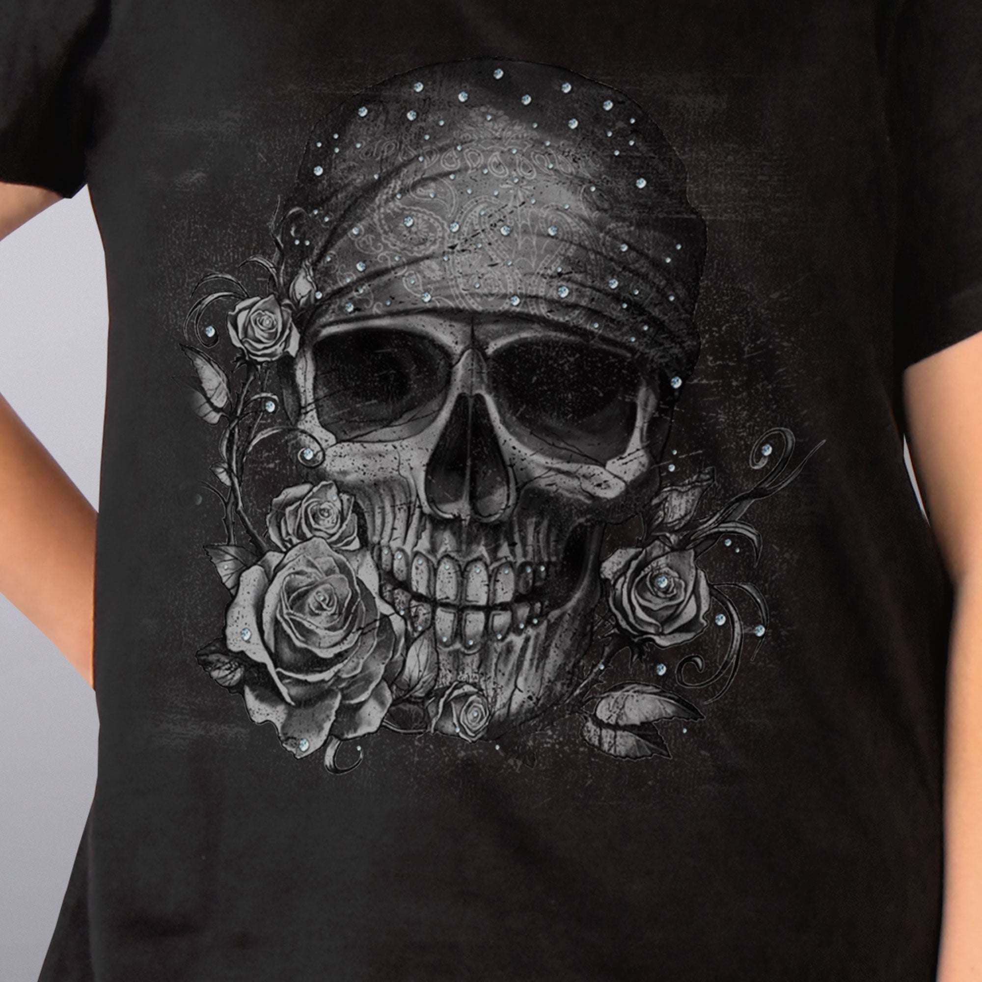 Hot Leathers Skull Bandana Full Figured Plus Size Ladies T-Shirt GLR1508