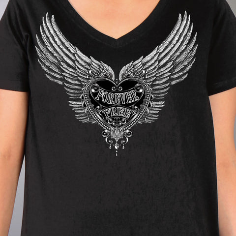 Hot Leathers Silver Flight Forever Free Plus Size Ladies Tee Shirt GLR1509