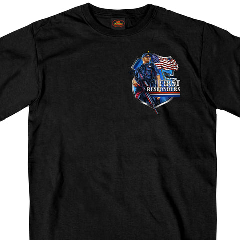 Hot Leathers GMD1449 Men's Brotherhood of First Responders Police Black T-Shirt