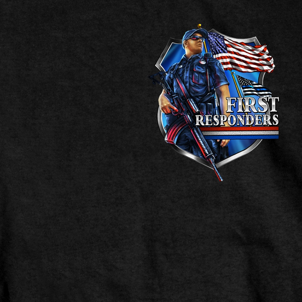 Hot Leathers GMD1449 Men's Brotherhood of First Responders Police Black T-Shirt