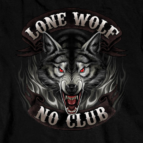 Hot Leathers GMD2007 Men's 'Lone Wolf No Club' Biker Long Sleeve Shirt