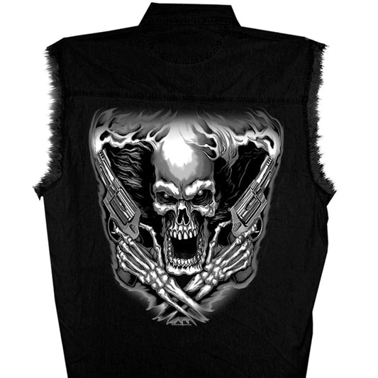Hot Leathers GMD5076 Mens Assassin Sleeveless Black Denim Shirt