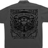 Hot Leathers GMD6113 Mens Charcoal Grey 'Brass Knuckles' Mechanic's Shop Shirt