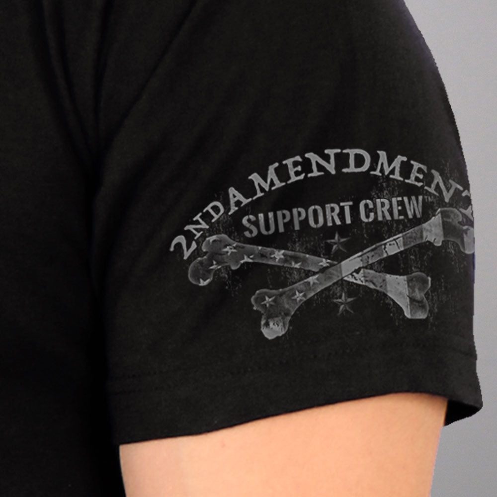 Hot Leathers GML1001 Mens' Faded Flag Skull Black T-Shirt