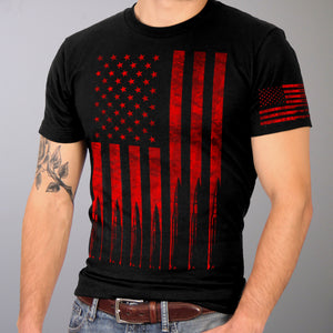 Hot Leathers GML1002 Men’s ‘American Flag Bullets’ Black T-Shirt