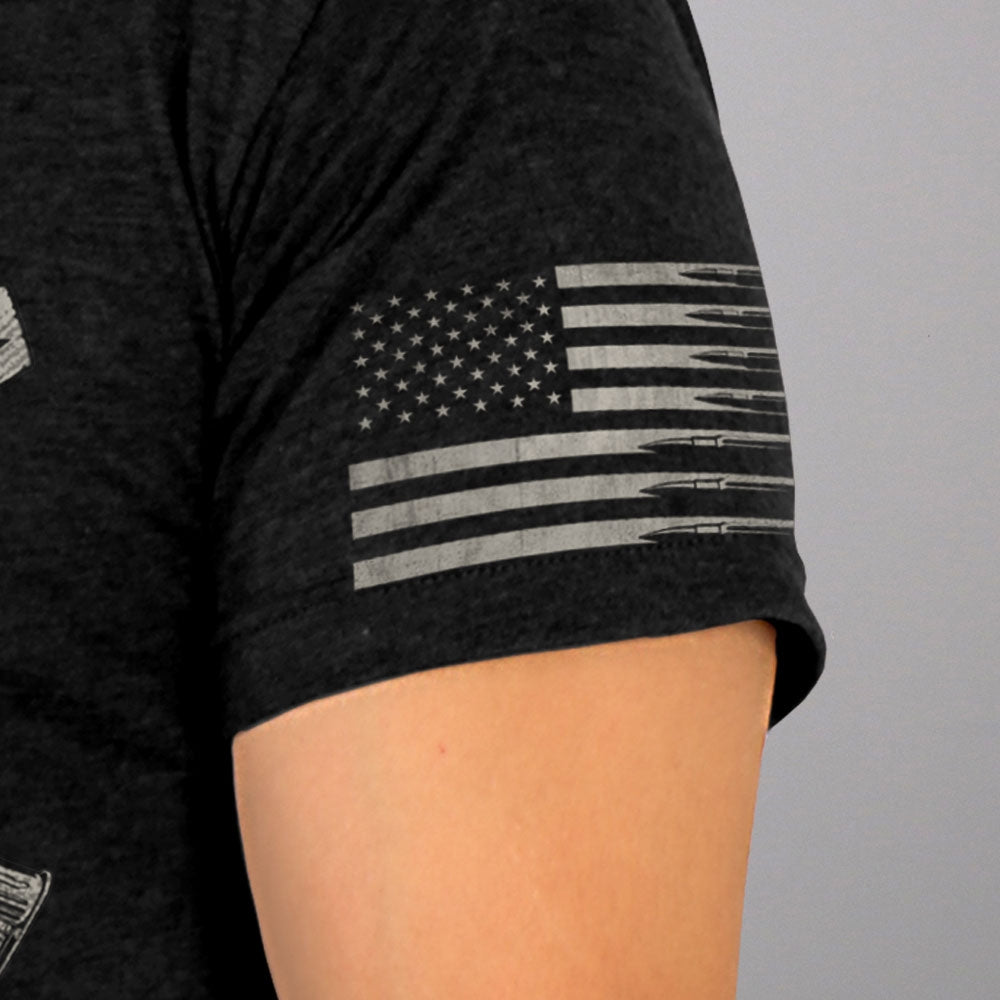 Hot Leathers GML1005 Mens American Support Crew Black T-Shirt