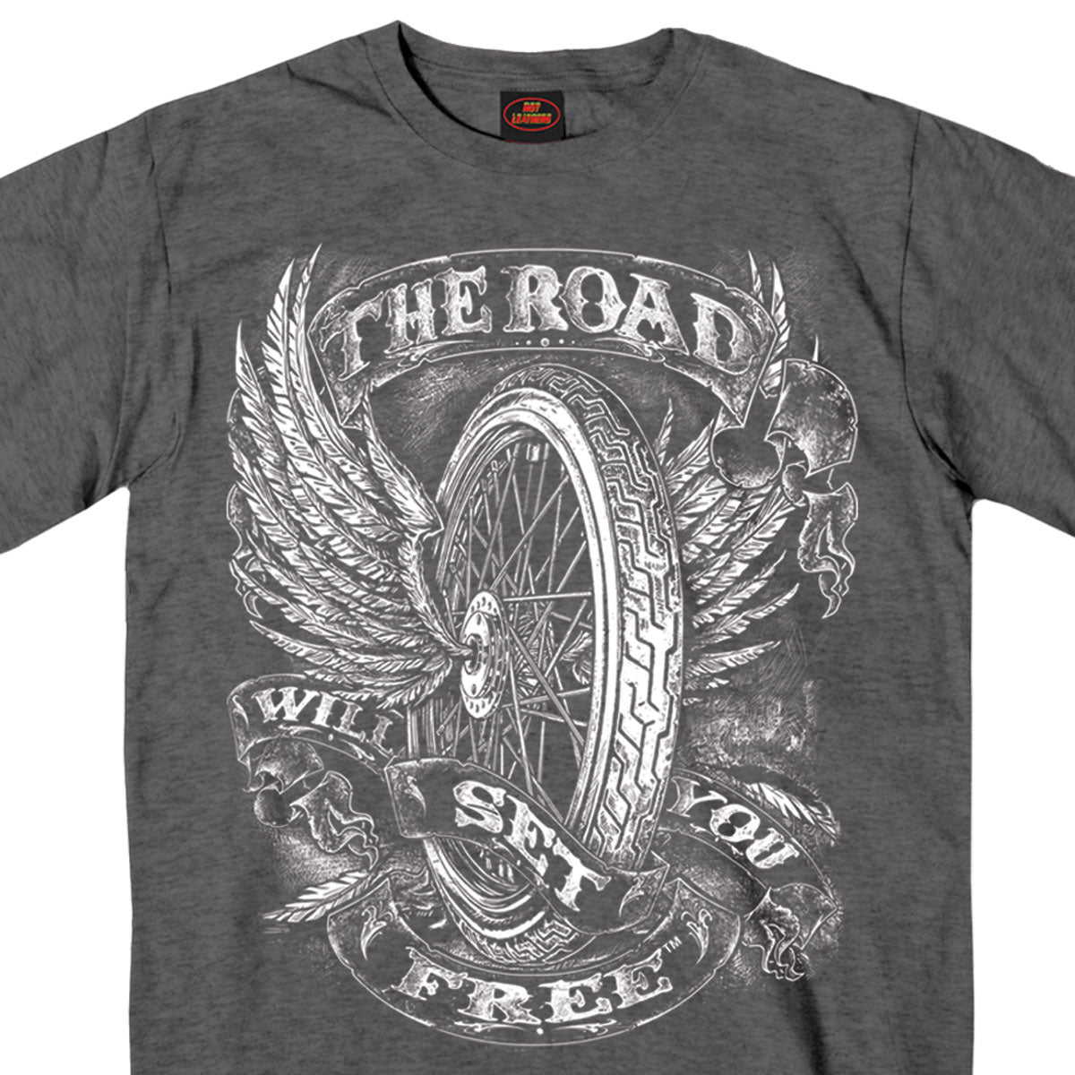 Hot Leathers ‘Flying Wheel’ Charcoal Heather Men’s T-Shirt GMS1325