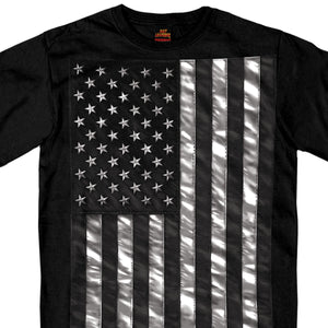 Hot Leathers GMS1334 Men’s ‘Jumbo Black and White US Flag’ Black T-Shirt