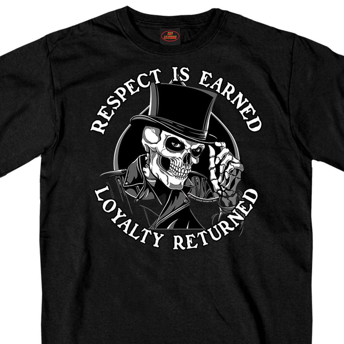 Hot Leathers GMS1347 Mens Respect Top Hat Black T-Shirt