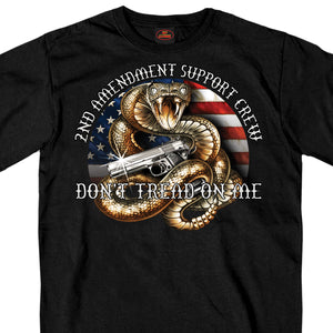 Hot Leathers GMS1371 Mens 2nd Amendment Rattler Black T-Shirt