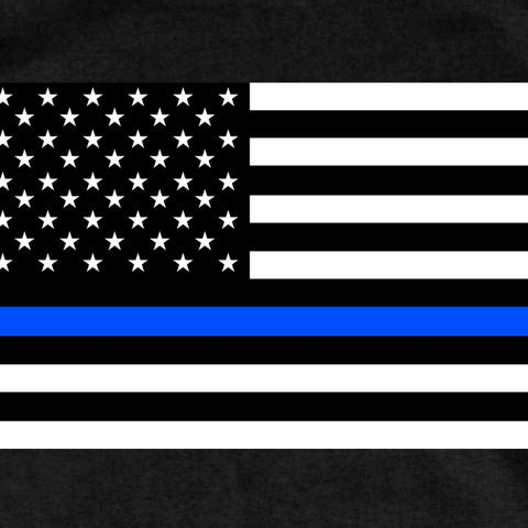 Hot Leathers GMS1445 Mens Thin Blue Line American Flag Black T-Shirt