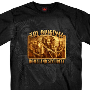 Hot Leathers GMS1460 Mens Original Homeland Security Native American Black T-Shirt
