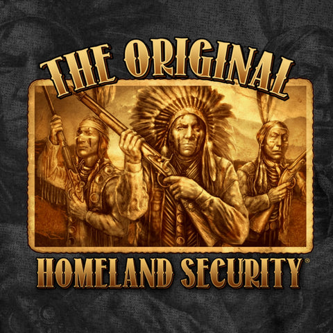 Hot Leathers GMS1460 Mens Original Homeland Security Native American Black T-Shirt