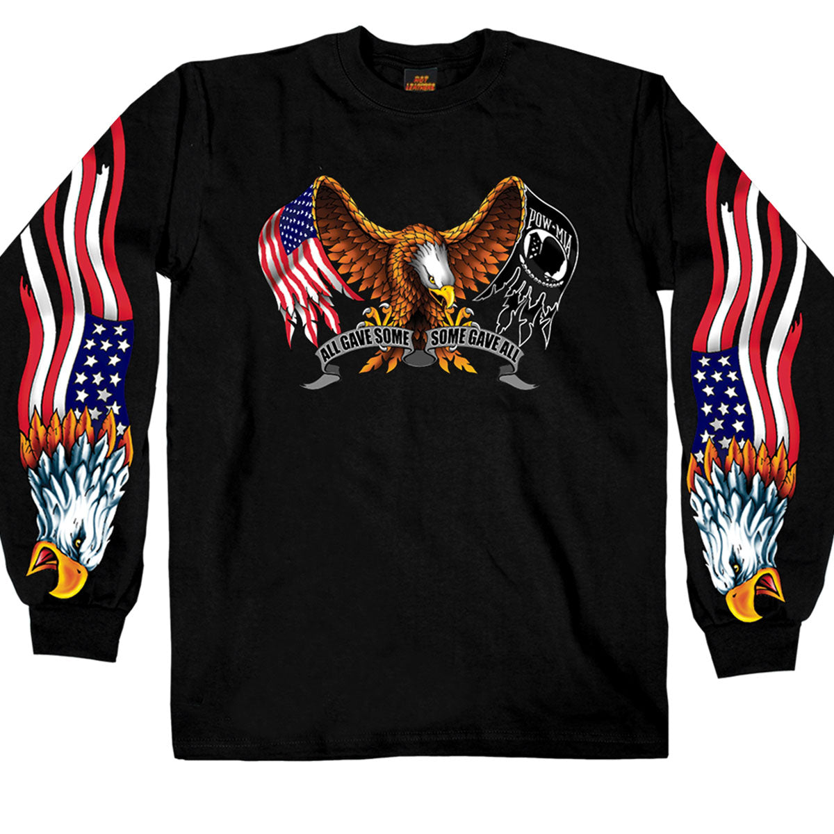 Hot Leathers GMS2024 Mens Some Gave All Long Sleeve Black T-Shirt