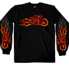 Hot Leathers GMS2154 Men’s ‘Fire Bobber’ Long Sleeve Black T-Shirt