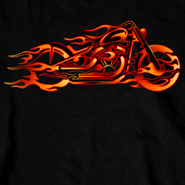 Hot Leathers GMS2154 Mens Fire Bobber Long Sleeve Black T-Shirt