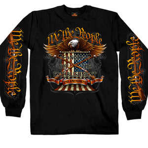 Hot Leathers GMS2358 Men’s ‘We the People’ Long Sleeve Black T-Shirt