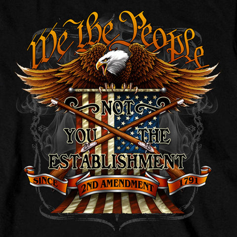 Hot Leathers GMS2358 Men’s ‘We the People’ Long Sleeve Black T-Shirt
