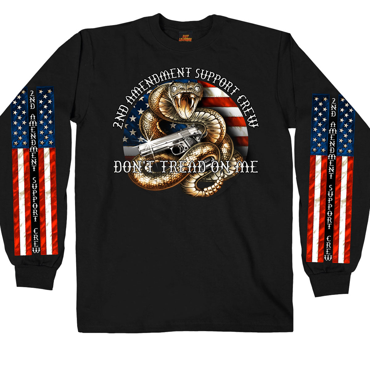 Hot Leathers GMS2371 Men’s ‘2nd Amendment' Long Sleeve Black T-Shirt