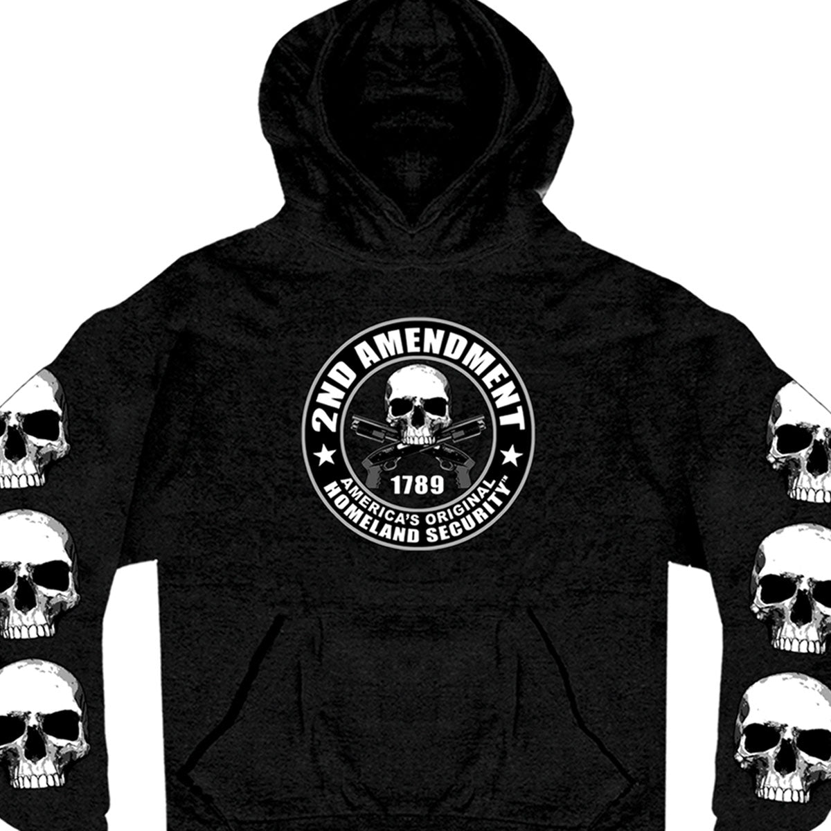 Hot Leathers GMS4200 Men’s ‘2nd Amendment’ Black Hooded Sweatshirt