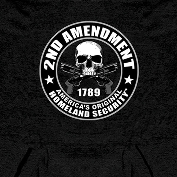 Hot Leathers GMS4200 Mens 2nd Amendment Black Hooded Sweatshirt