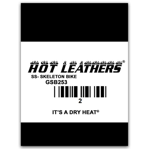 Hot Leathers GSB253 Men’s ‘Skeleton Cycle-It’s  A Dry Heat’ ’ White Short Sleeve T-Shirt