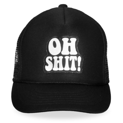 Hot Leathers GSH1006 Oh Shit Trucker Black Hat