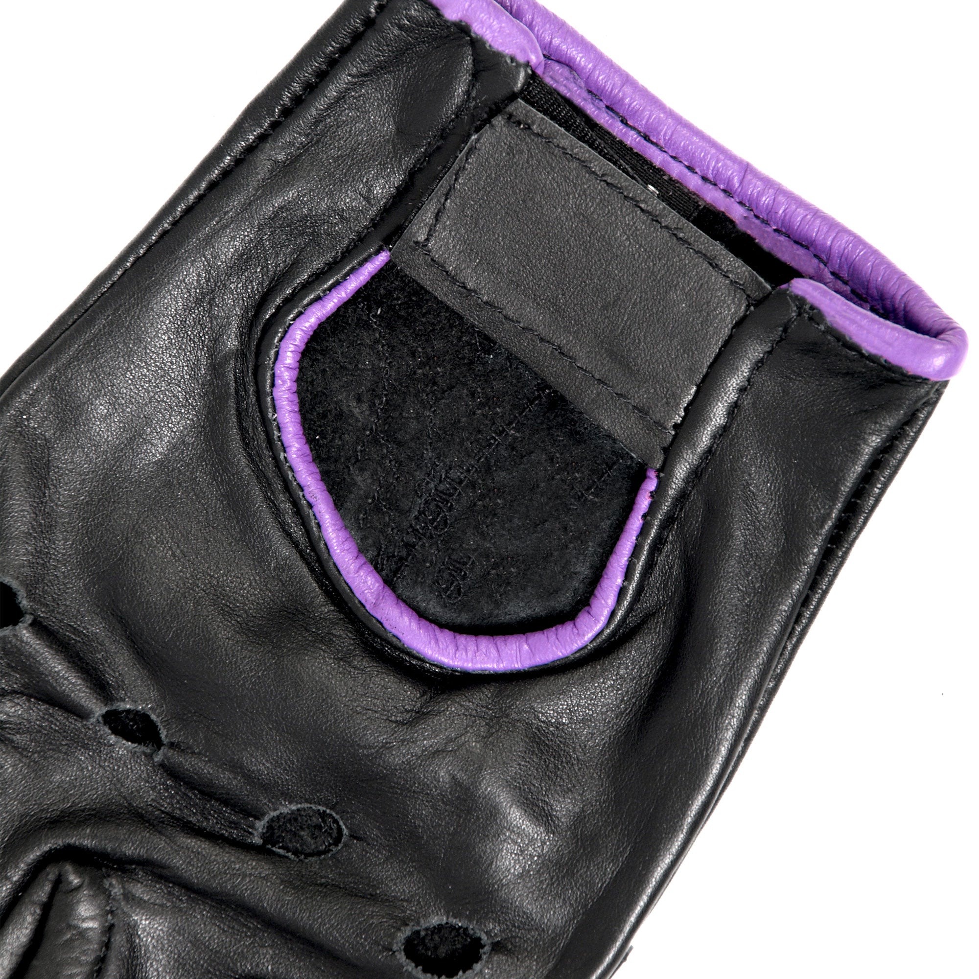 Purple leather deals fingerless gloves